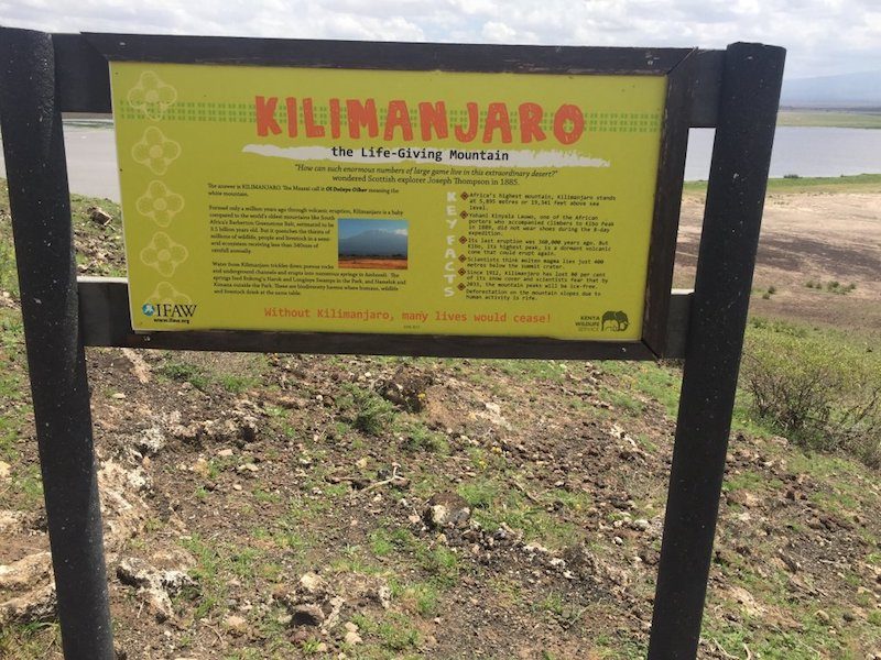 Panneau d'observation du parc d’Amboseli